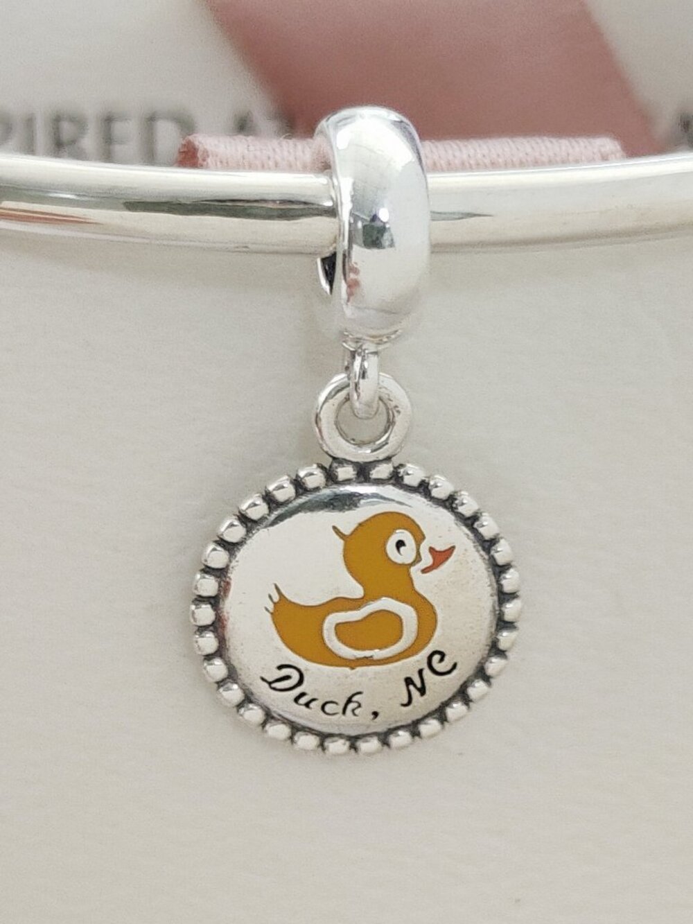 Pandora Yellow Duck Dangle Duck, NC Travel Destination Exclusive Dangle Charm